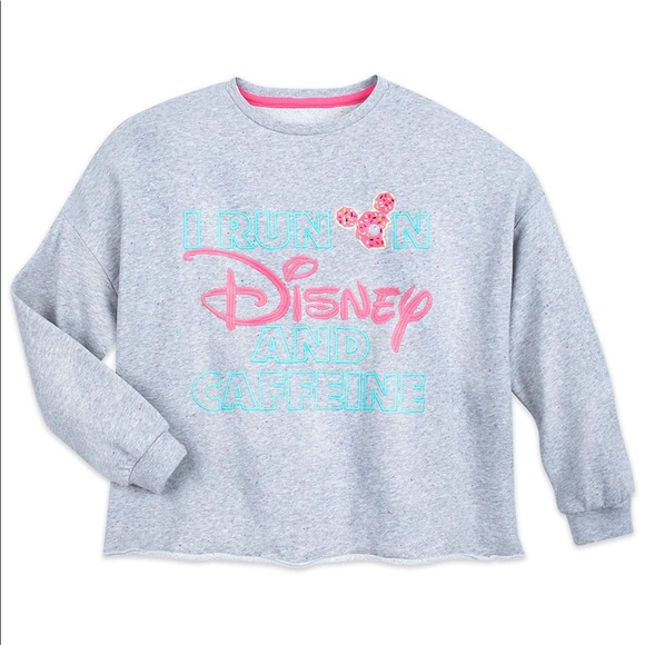 Disney Tops - Run On Disney & Caffeine Crew Neck